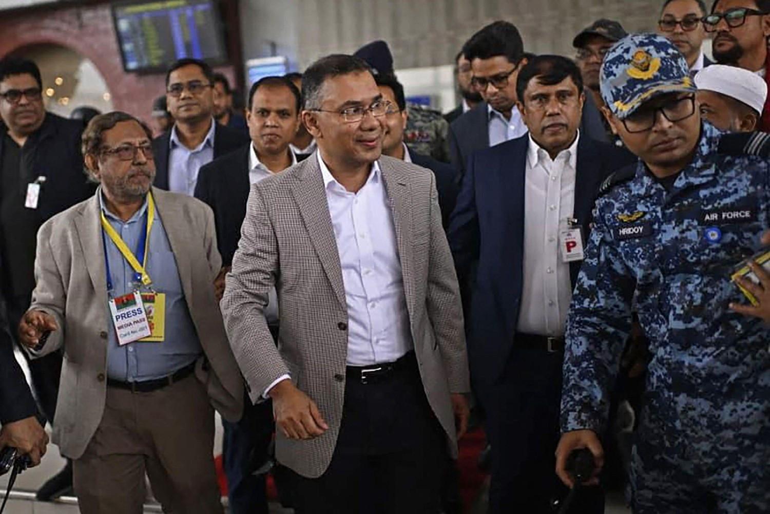 Prime minister hopeful Rahman arrives in Bangladesh