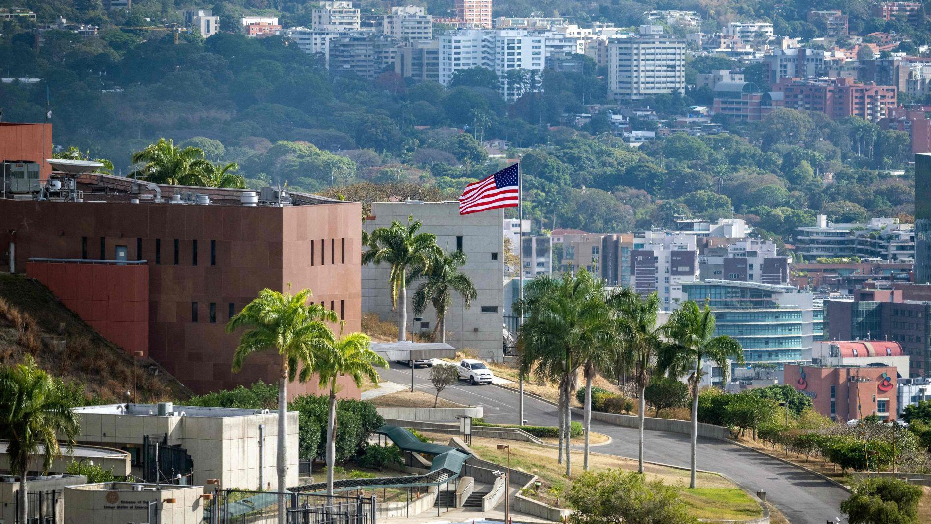 American flag raised at US Embassy in Venezuela