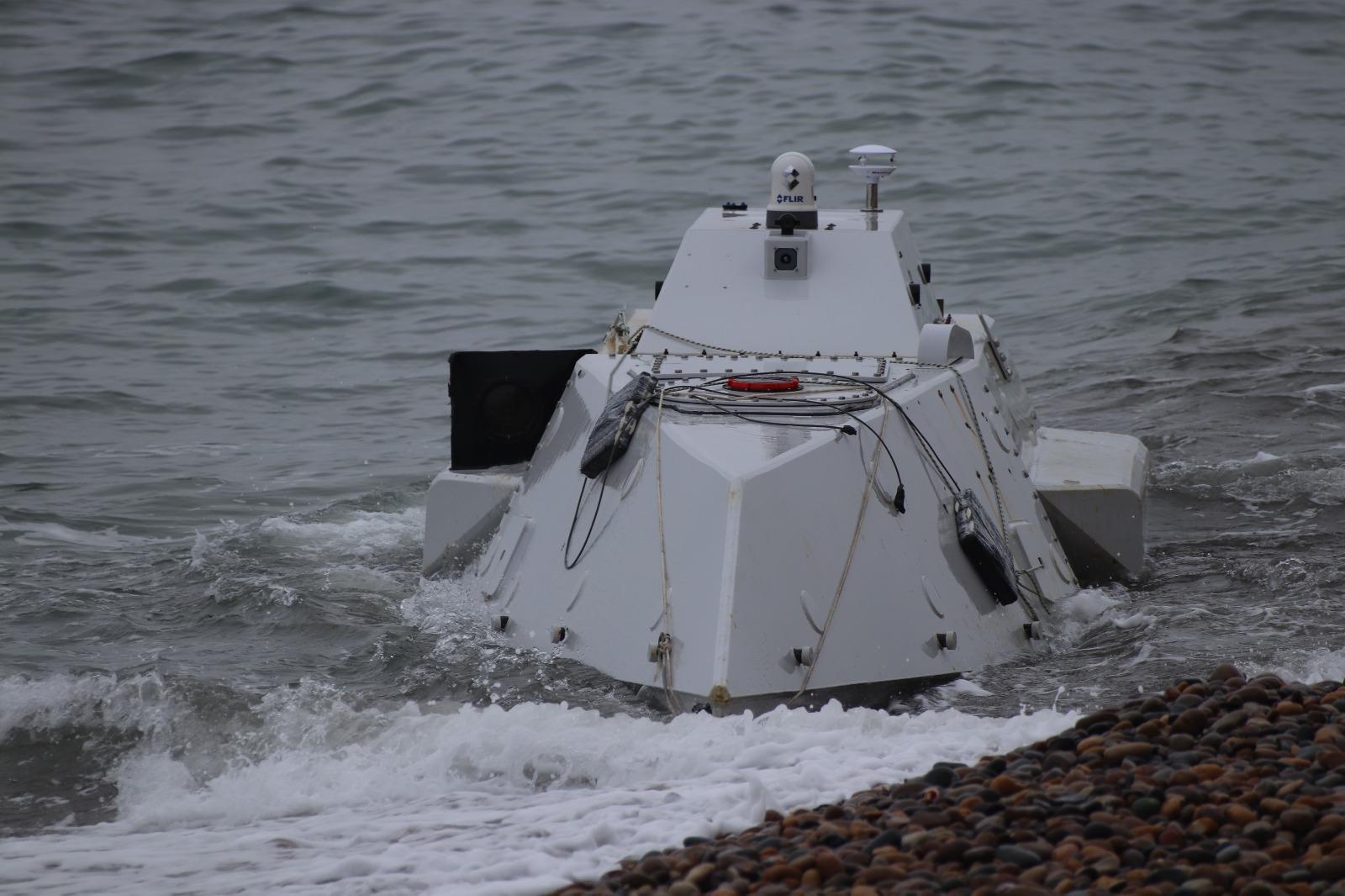 Explosive-laden unmanned surface vehicle washes ashore on Black Sea