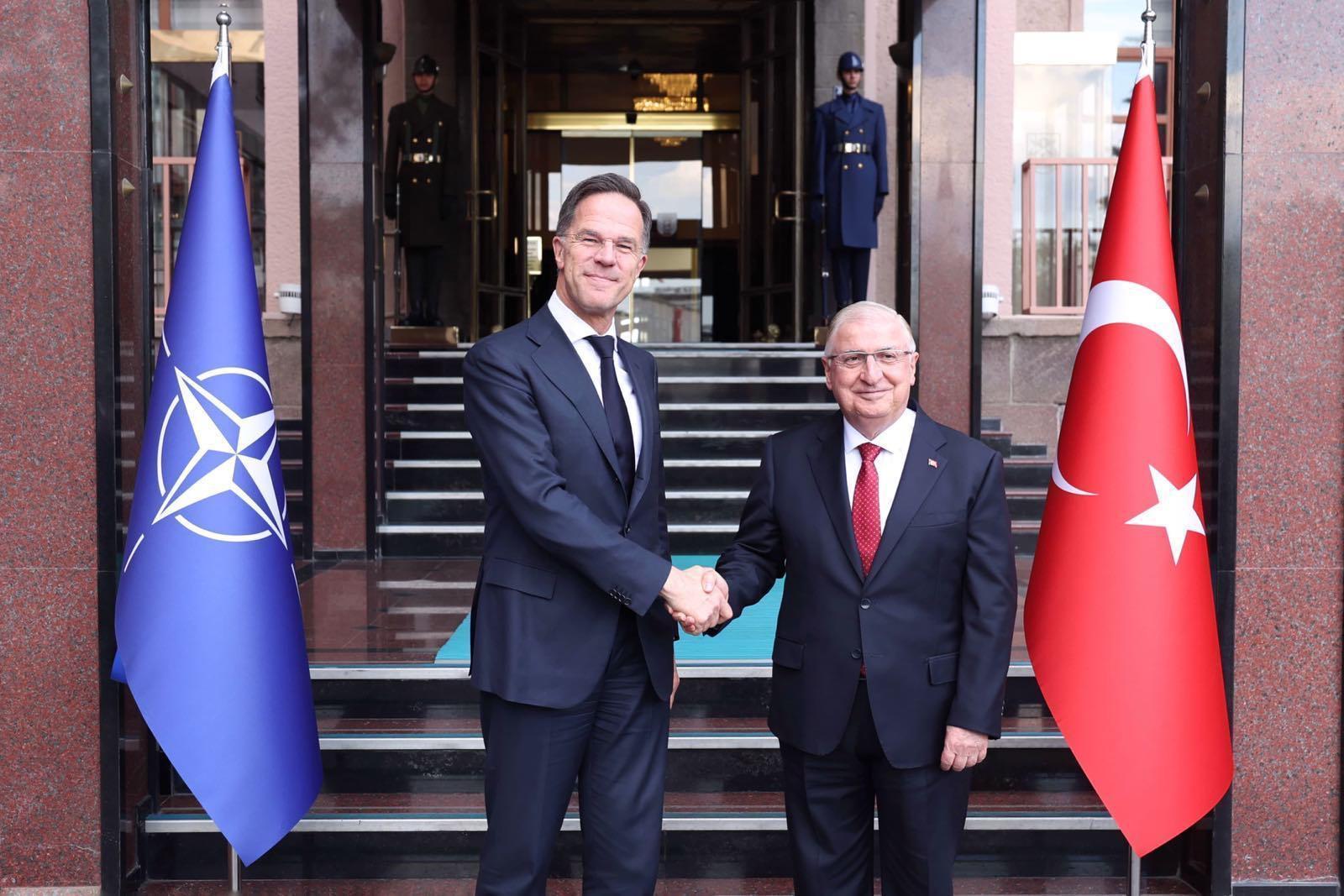Turkish defense minister holds talks with NATO’s Rutte in Ankara