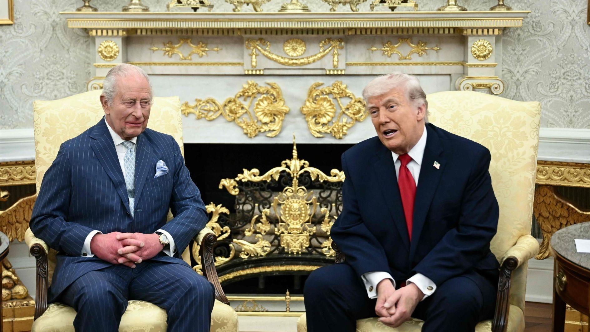 Trump hails British as 'friends' as king visits amid Iran tensions