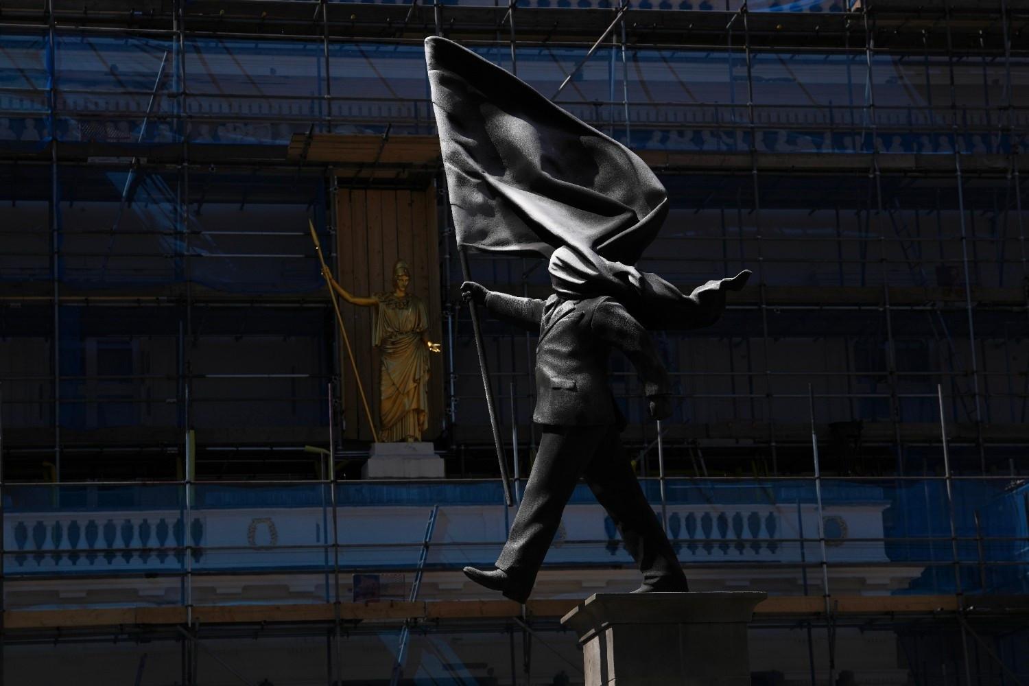 Banksy confirms behind new London statue of man blinded by flag