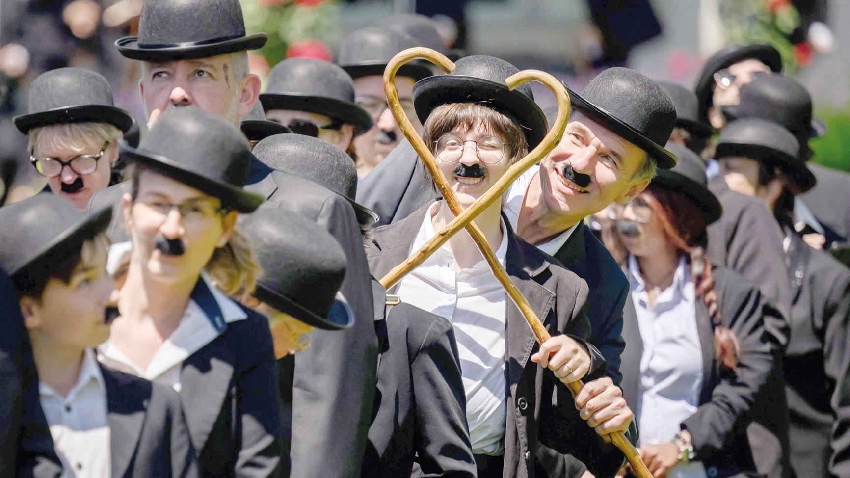 Hundreds of Charlie Chaplin lookalikes gather in Switzerland