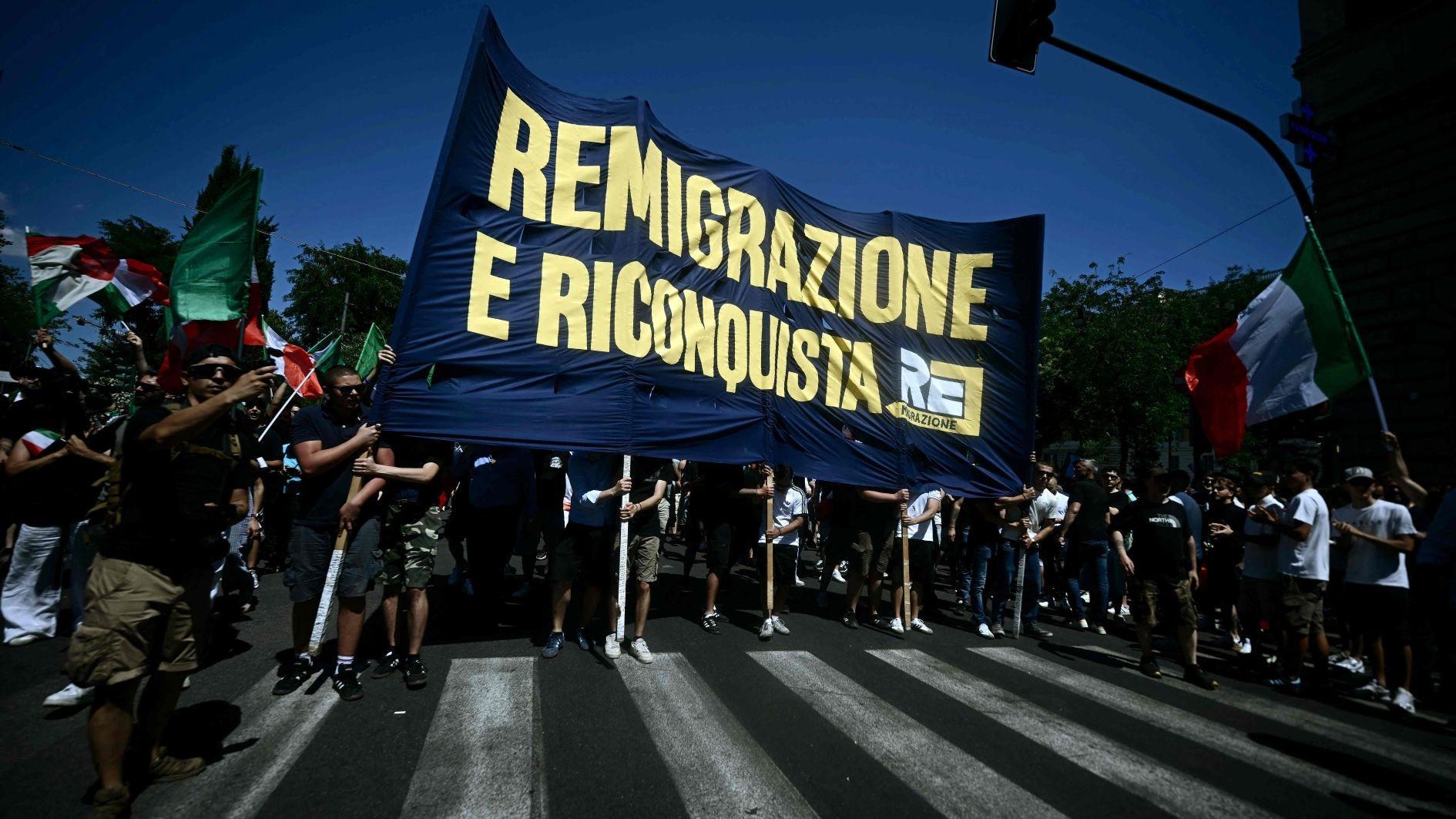 Far-right demo in Italy calls for ‘remigration’ of foreigners