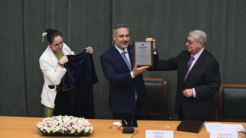 Fidan awarded honorary doctorate by Moscow diplomacy institute