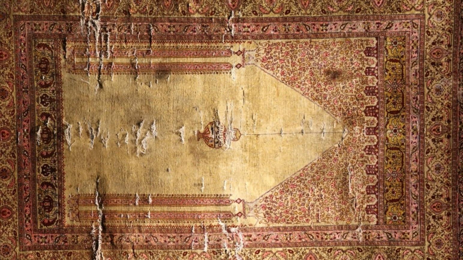 Rare Ottoman silk carpet preserved in original condition for nearly 300 years