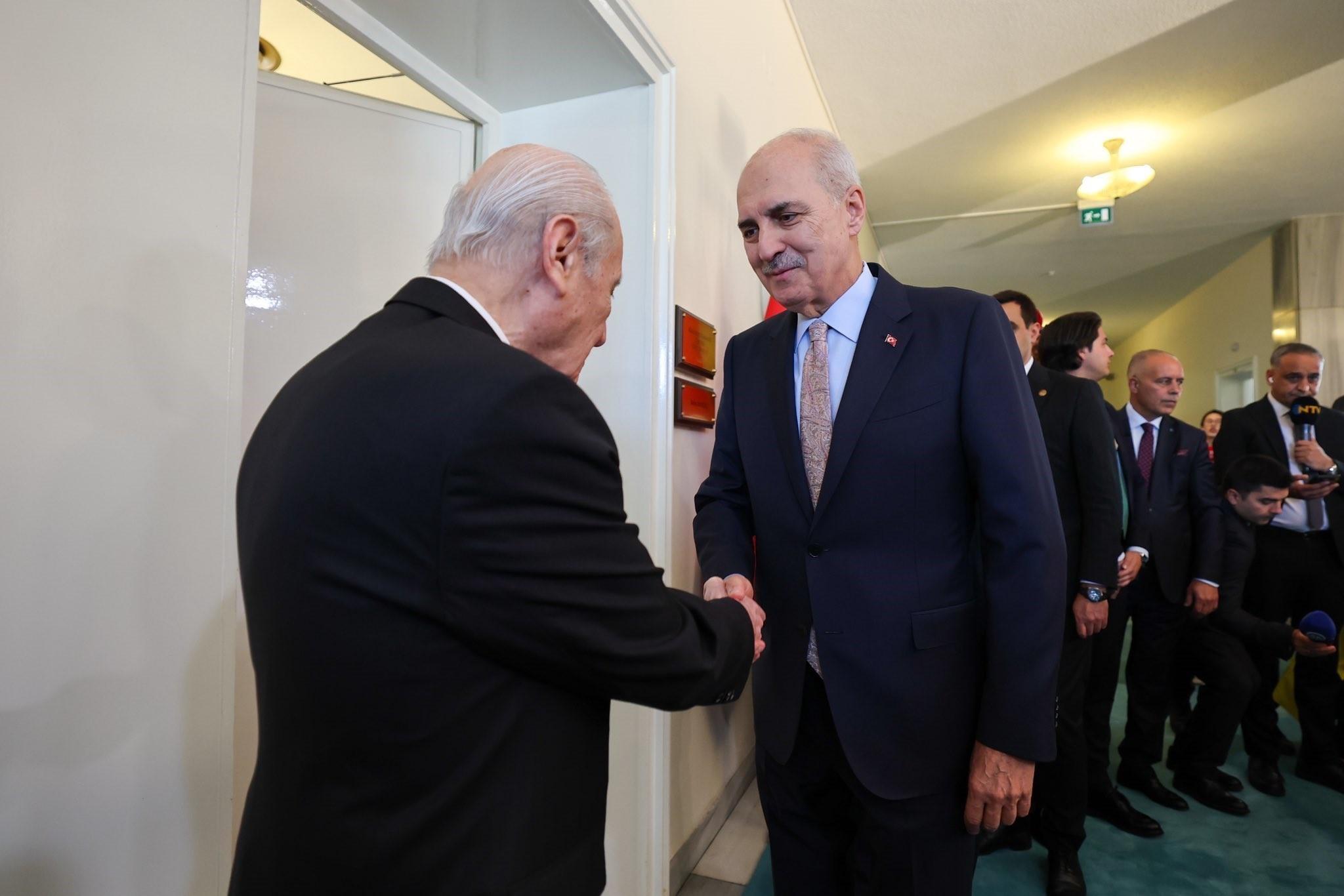 Parliament speaker meets political leaders over terror-free Türkiye legislation