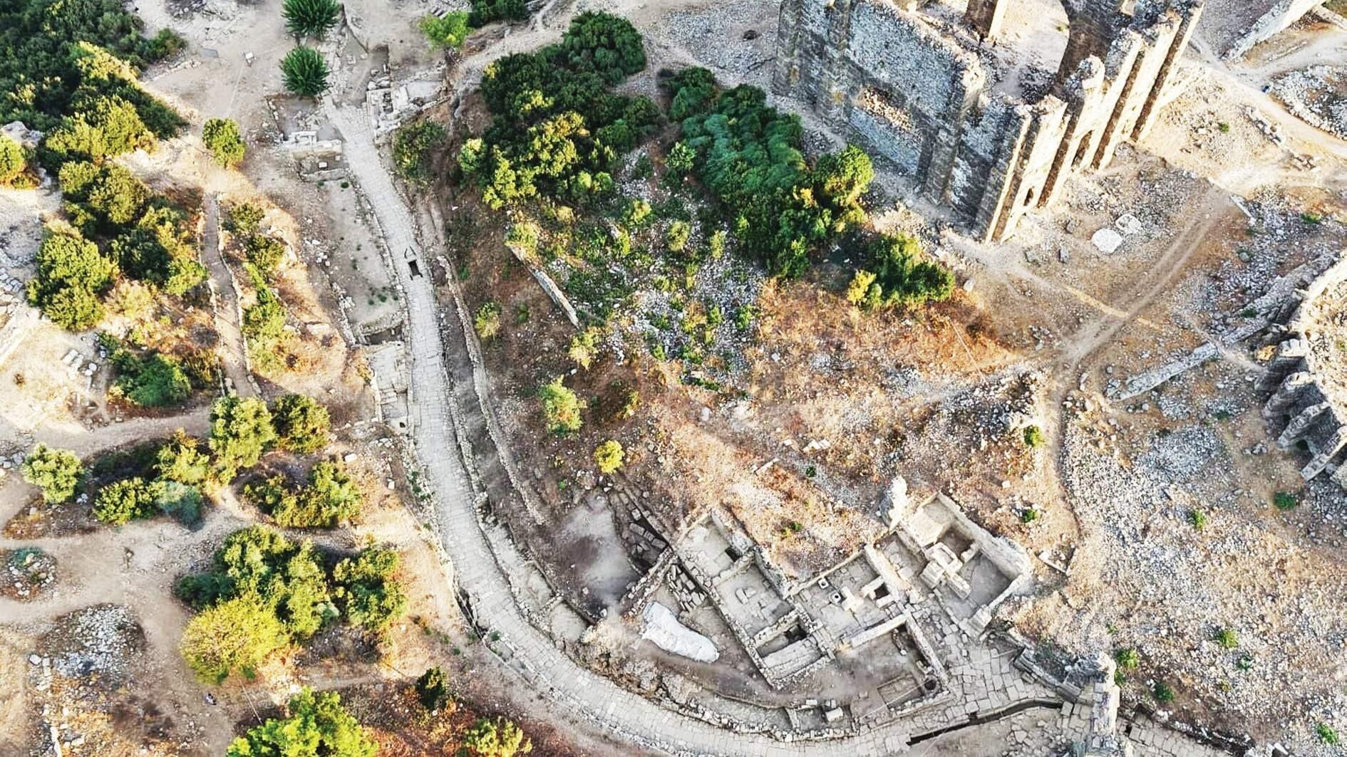 2,000-year-old theater street unearthed at Aspendos