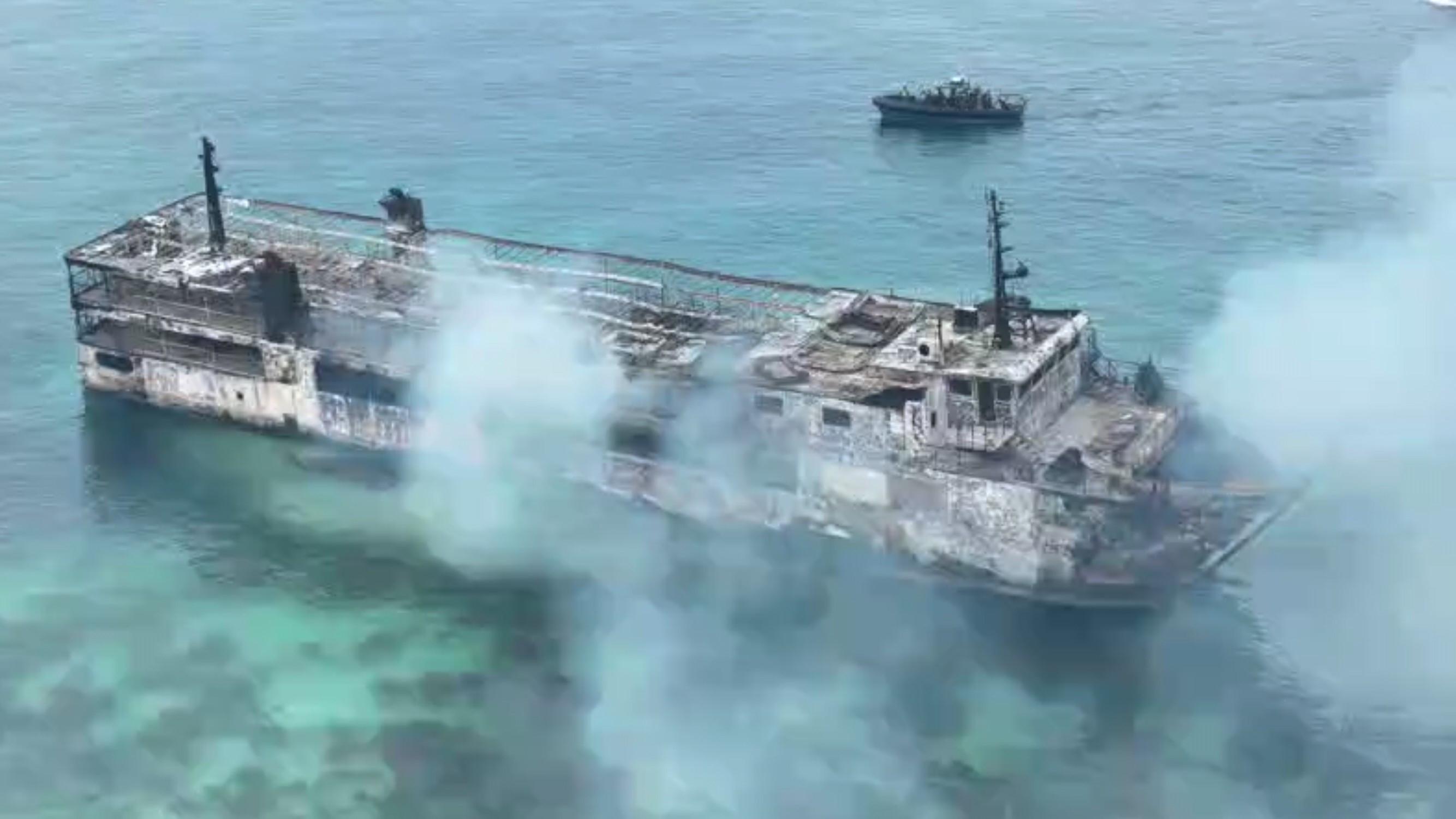 Philippine ferry fire kills 5, dozens missing