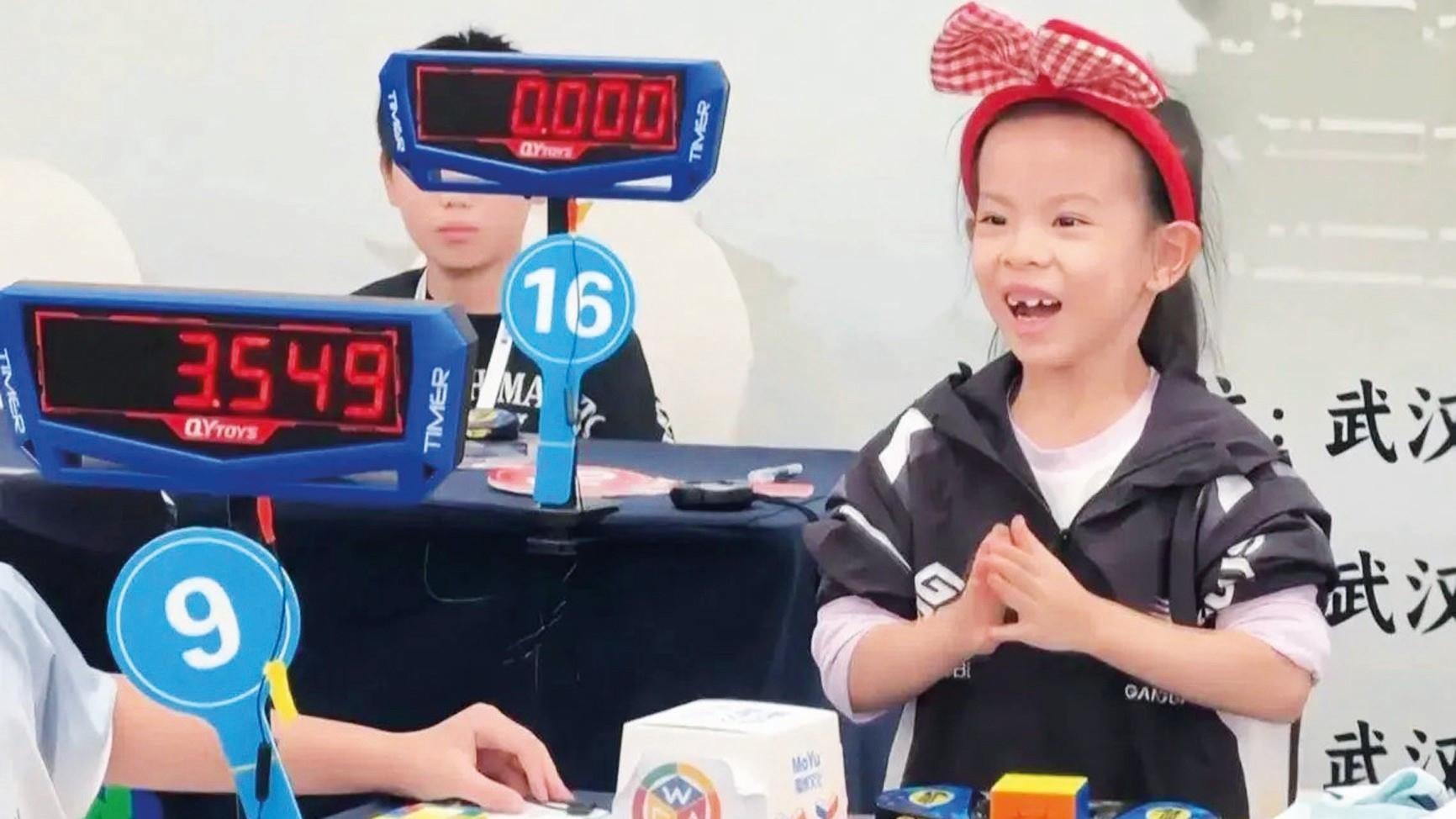 Six-year-old Chinese girl sets world record with Rubik’s Cube