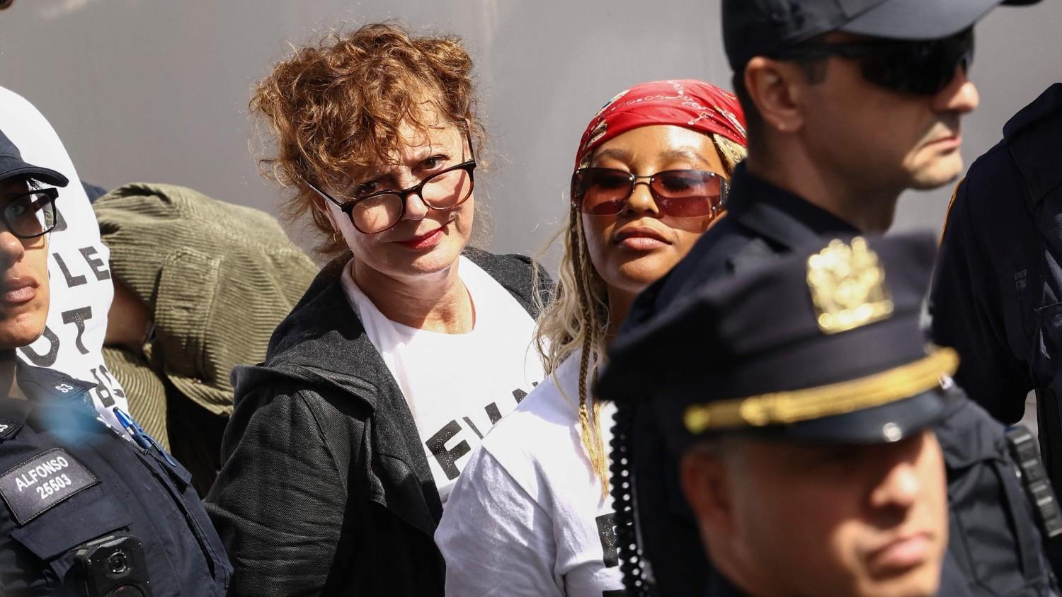 Hollywood stars among 100 arrested in NY protest