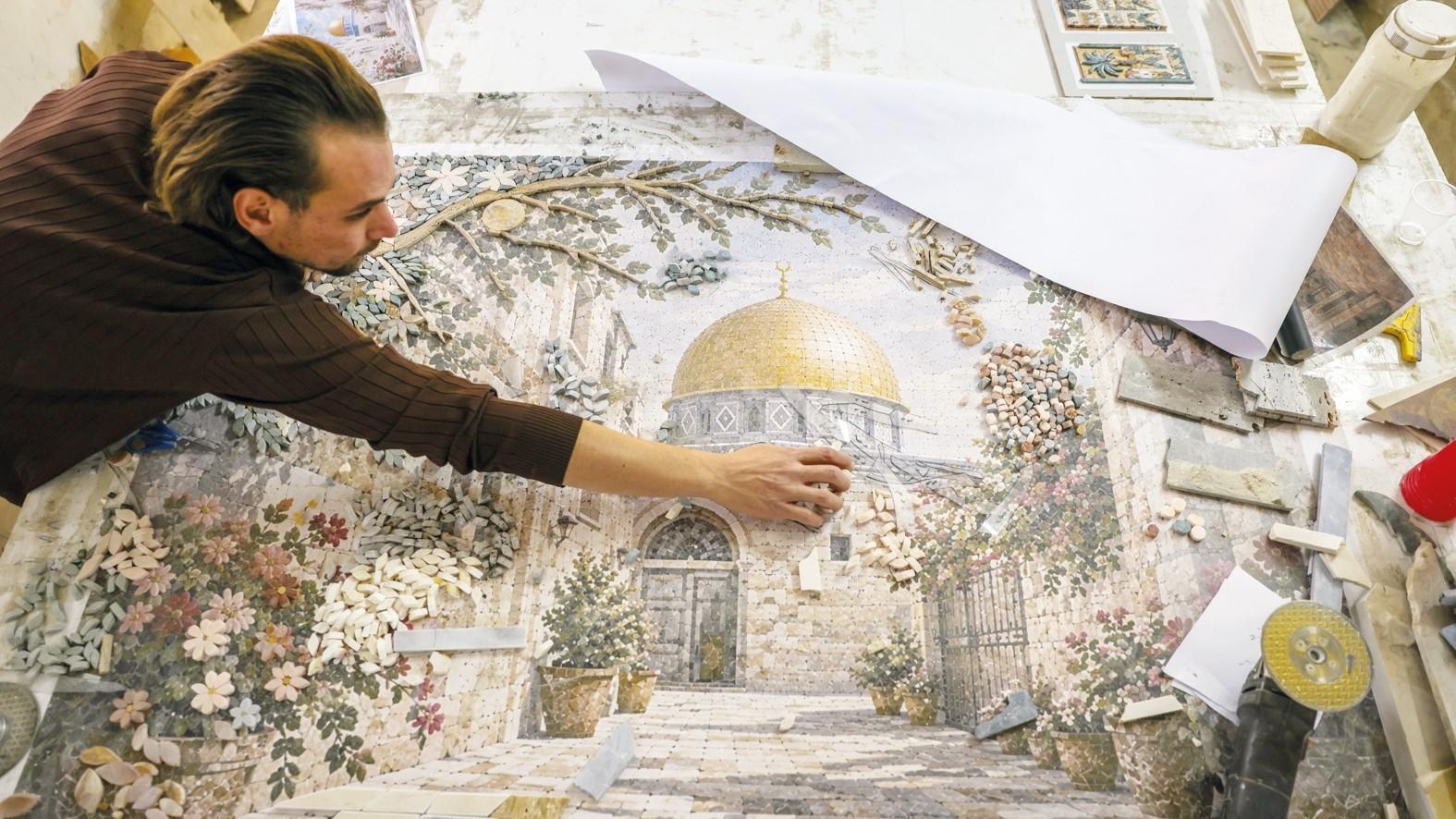 Syrian mosaic artist revives family craft after returning home