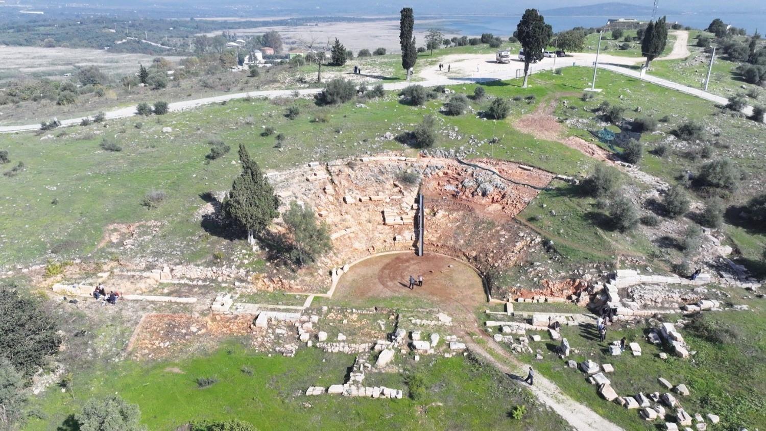 Tomb discovered among seating at ancient theater