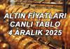 ALTIN FİYATLARI SON DAKİKA 4 ARALIK 2025 || Bugün gram altın, çeyrek altın, ons altın ve Cumhuriyet altını ne kadar, kaç TL ediyor