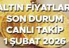 ALTIN FİYATLARI SON DAKİKA 1 ŞUBAT 2026 (BUGÜN - ANLIK GRAFİK) || Altın fiyatları bugün ne kadar? Gram altın, çeyrek altın, ONS al