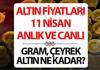 ALTIN FİYATLARI SON DURUM 11 NİSAN 2026 - HAFTA SONU (BUGÜN) CANLI VE ANLIK TABLO || Altında geri çekilme ne kadar sürecek?... Bug