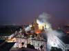 Deadly strikes on Ukraine leave Kiev cathedral in flames