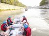Rafts on Tiber River cool down tourists