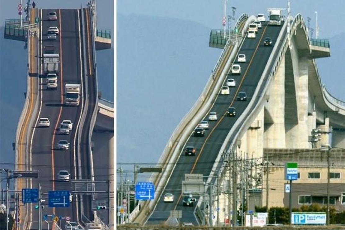 Japonya'nın sıra dışı görünümlü köprüsü 