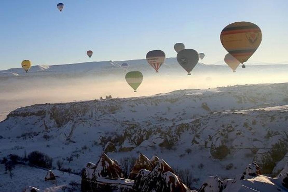 Turistler gökyüzünden izledikleri Kapadokya'ya hayran kaldı