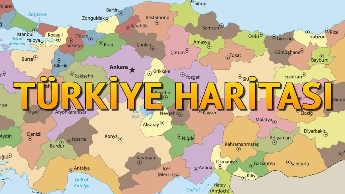 Türkiye Haritası 2023: Türkiye Siyasi Haritası ve Türkiye Fiziki ...