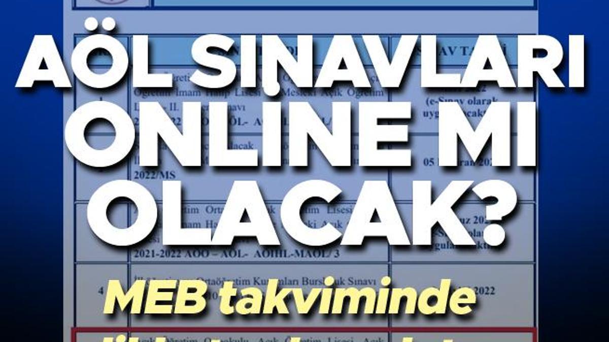 AÖL SINAVI ONLİNE MI? | MEB Sınav Takviminde Dikkat çeken Detayı ...