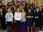 Turkish female lawmakers dance at Parliament to protest violence