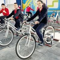 Students generate power by pedaling at Istanbul school