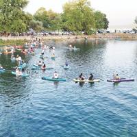 Stand-up paddleboarding surges in popularity at Sapanca Lake