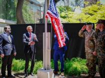 US envoy for Syria raises flag outside Damascus residence as Washington mends ties