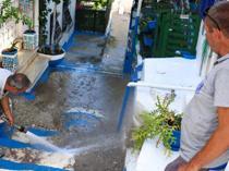 Bodrum streets transformed with iconic blue, white colors