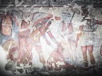Italy displays paintings from an ancient Etruscan tomb