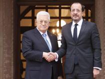 Palestinian president pays rare visit to Greek Cyprus