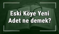 Eski Köye Yeni Adet ne demek? Eski Köye Yeni Adet deyiminin anlamı ve örnek cümle içinde kullanımı (TDK)