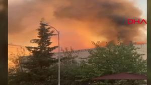 Beylikdüzünde 3 katlı iş yerinde yangın