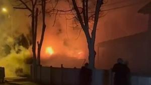 Düzce'de müştemilatta çıkan yangın endişe yarattı