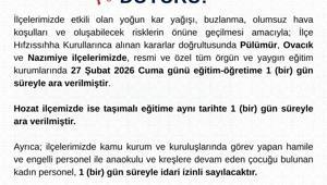 Tunceli’de 4 ilçede eğitime ‘kar’ nedeniyle 1 gün ara