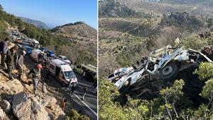 Mersin'de işçi servisi uçurumdan yuvarlandı: 3 can kaybı, 11 yaralı