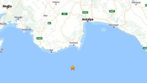 Antalya açıklarında 4.7 büyüklüğünde deprem