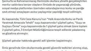Denizli'de okul saldırılarıyla ilgili yanıltıcı paylaşımlar yapan 2 şüpheli gözaltına alındı
