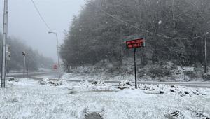 Bolu Dağı'nda kar yağışı