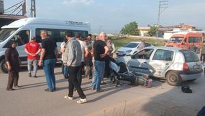 Gaziantep’te otomobil ile motosiklet çarpıştı:2 yaralı