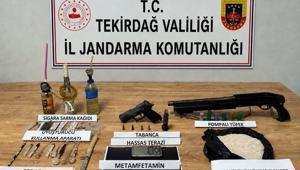 Tekirdağ’da çok sayıda uyuşturucu ve silah ele geçirildi; 3 gözaltı