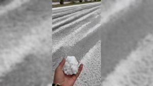 Malatya'da dolu yağışı etkili oldu 