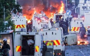 Northern Irish police use water cannon on second night of protests