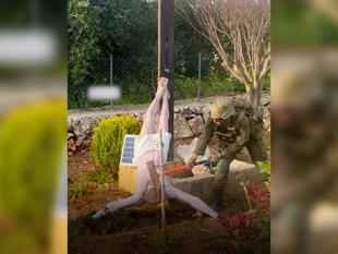 Israel says image of soldier striking Jesus statue in Lebanon is authentic