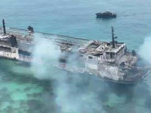 Philippine ferry fire kills 5, dozens missing
