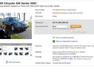 Obamas old car for sale on eBay, price: $1 million