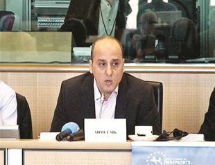 Freed Turkish journalist at European Parliament