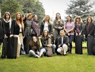 All-ladies classical orchestra on stage